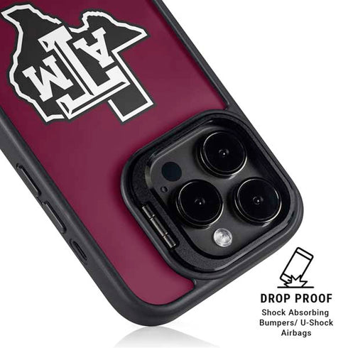 Texas A&M University Black Logo iPhone 15 Pro Kickstand Case